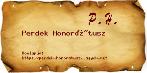 Perdek Honorátusz névjegykártya